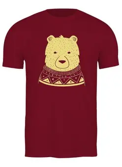 Заказать мужскую футболку в Москве. Футболка классическая Bear Here от oneredfoxstore@gmail.com - готовые дизайны и нанесение принтов.