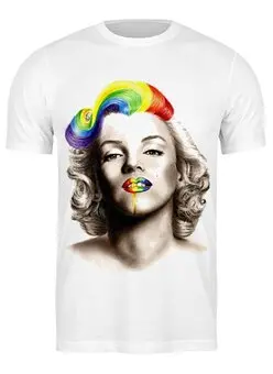 Заказать мужскую футболку в Москве. Футболка классическая Marilyn Monroe от Vinli.shop  - готовые дизайны и нанесение принтов.