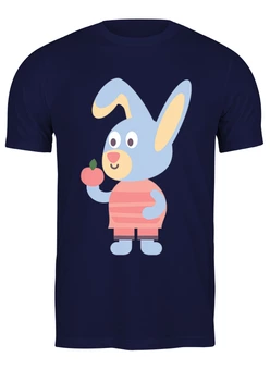 Заказать мужскую футболку в Москве. Футболка классическая Кролик с яблоком от skynatural - готовые дизайны и нанесение принтов.