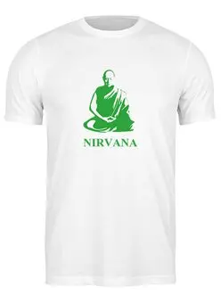 Заказать мужскую футболку в Москве. Футболка классическая Nirvana-green от LINGAM ART | lingam.ord@gmail.com - готовые дизайны и нанесение принтов.