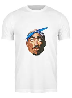 Заказать мужскую футболку в Москве. Футболка классическая Тупак (2pac) от coolmag - готовые дизайны и нанесение принтов.