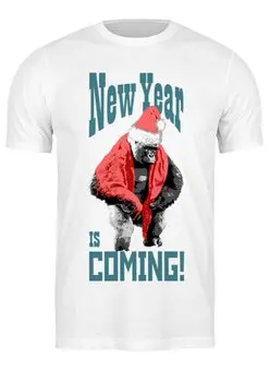 Заказать мужскую футболку в Москве. Футболка классическая Новый год идет! от Рустам Юсупов - готовые дизайны и нанесение принтов.