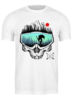 Заказать мужскую футболку в Москве. Футболка классическая Snow Skull от oneredfoxstore@gmail.com - готовые дизайны и нанесение принтов.