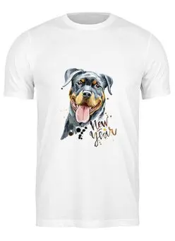 Заказать мужскую футболку в Москве. Футболка классическая Собачка от THE_NISE  - готовые дизайны и нанесение принтов.