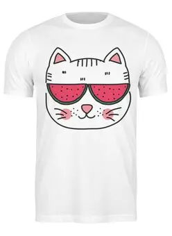 Заказать мужскую футболку в Москве. Футболка классическая Cats Here от oneredfoxstore@gmail.com - готовые дизайны и нанесение принтов.