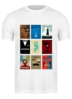 Заказать мужскую футболку в Москве. Футболка классическая Dicaprio Movies от dreamy@mail.ru - готовые дизайны и нанесение принтов.