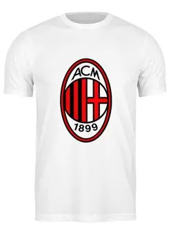 Заказать мужскую футболку в Москве. Футболка классическая AC Milan от THE_NISE  - готовые дизайны и нанесение принтов.