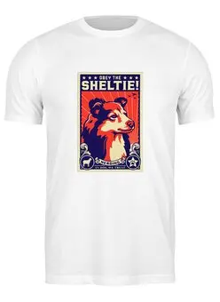 Заказать мужскую футболку в Москве. Футболка классическая Собака: SHETIE от Виктор Гришин - готовые дизайны и нанесение принтов.