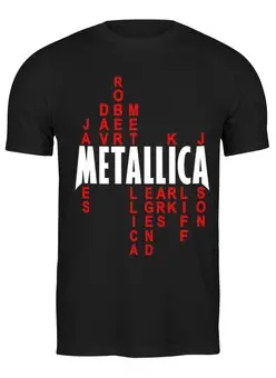 Заказать мужскую футболку в Москве. Футболка классическая Metallica History от prokop7 - готовые дизайны и нанесение принтов.