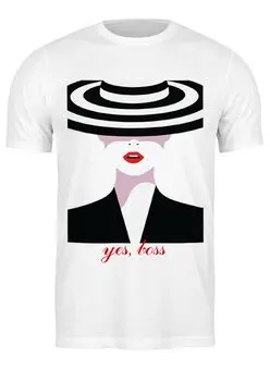Заказать мужскую футболку в Москве. Футболка классическая Yes boss от Ксения Золотухина - готовые дизайны и нанесение принтов.