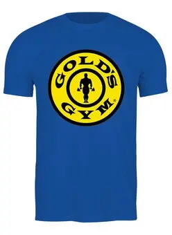 Заказать мужскую футболку в Москве. Футболка классическая Gold's Gym / бодибилдинг от KinoArt - готовые дизайны и нанесение принтов.