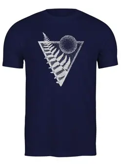 Заказать мужскую футболку в Москве. Футболка классическая Fern and Moon Triangle Tattoo от oneredfoxstore@gmail.com - готовые дизайны и нанесение принтов.