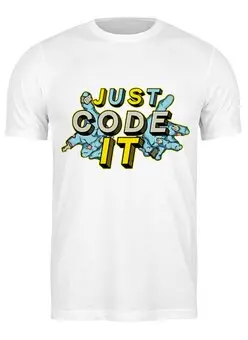 Заказать мужскую футболку в Москве. Футболка классическая JS code  от Trish - готовые дизайны и нанесение принтов.