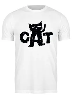Заказать мужскую футболку в Москве. Футболка классическая Cat   от Kostya  - готовые дизайны и нанесение принтов.