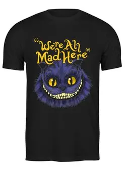 Заказать мужскую футболку в Москве. Футболка классическая Чеширский котик от T-shirt print  - готовые дизайны и нанесение принтов.