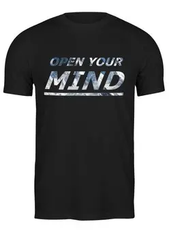 Заказать мужскую футболку в Москве. Футболка классическая Open your mind от Fix Print - готовые дизайны и нанесение принтов.