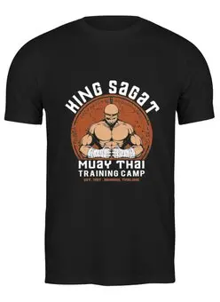 Заказать мужскую футболку в Москве. Футболка классическая Street Fighter. King Sagat Training Camp от Олег Гришин - готовые дизайны и нанесение принтов.
