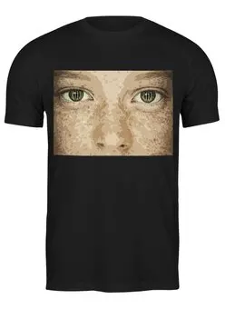 Заказать мужскую футболку в Москве. Футболка классическая Глаза мальчика от BAD OWL - готовые дизайны и нанесение принтов.