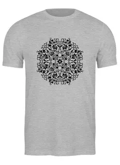 Заказать мужскую футболку в Москве. Футболка классическая Круговой цветочный орнамент от Виктор Гришин - готовые дизайны и нанесение принтов.