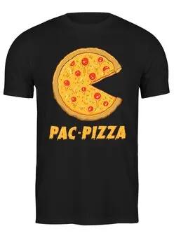 Заказать мужскую футболку в Москве. Футболка классическая Пак-Пицца от printik - готовые дизайны и нанесение принтов.
