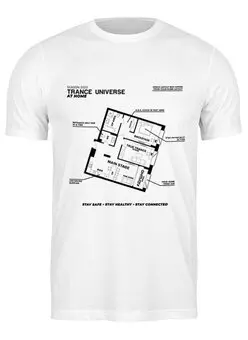 Заказать мужскую футболку в Москве. Футболка классическая TU At Home от Trance Universe - готовые дизайны и нанесение принтов.
