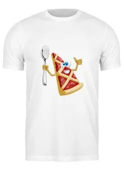 Заказать мужскую футболку в Москве. Футболка классическая Пицца от THE_NISE  - готовые дизайны и нанесение принтов.
