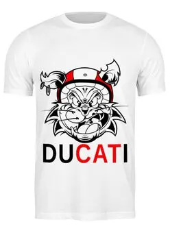 Заказать мужскую футболку в Москве. Футболка классическая DUCATI от vphone - готовые дизайны и нанесение принтов.