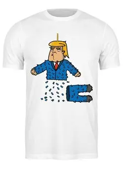 Заказать мужскую футболку в Москве. Футболка классическая Дональд Трамп от trugift - готовые дизайны и нанесение принтов.