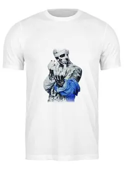Заказать мужскую футболку в Москве. Футболка классическая Zombie boy              от Антон Величко - готовые дизайны и нанесение принтов.
