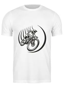 Заказать мужскую футболку в Москве. Футболка классическая Велосипедист от T-shirt print  - готовые дизайны и нанесение принтов.