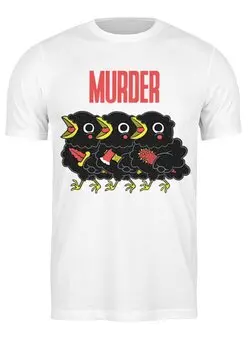 Заказать мужскую футболку в Москве. Футболка классическая Murder от Leichenwagen - готовые дизайны и нанесение принтов.