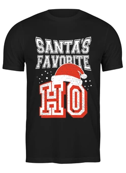 Заказать мужскую футболку в Москве. Футболка классическая Santa's Ho от skynatural - готовые дизайны и нанесение принтов.