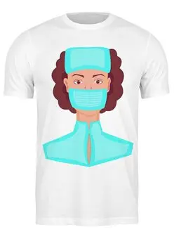 Заказать мужскую футболку в Москве. Футболка классическая Медсестра в маске от Stil na yarkosti - готовые дизайны и нанесение принтов.