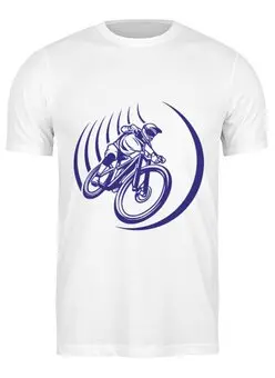 Заказать мужскую футболку в Москве. Футболка классическая Велосипедист от T-shirt print  - готовые дизайны и нанесение принтов.