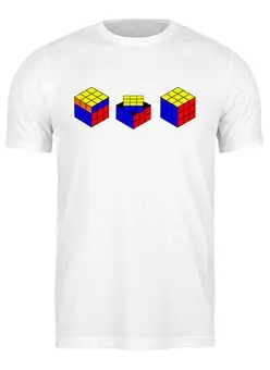 Заказать мужскую футболку в Москве. Футболка классическая кубик рубика от Mari_M - готовые дизайны и нанесение принтов.