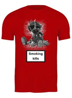 Заказать мужскую футболку в Москве. Футболка классическая Smoking kills  от ПРИНТЫ ПЕЧАТЬ  - готовые дизайны и нанесение принтов.