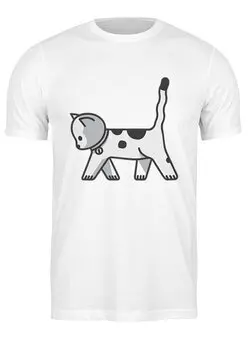 Заказать мужскую футболку в Москве. Футболка классическая Милый котёнок от Yaroslava - готовые дизайны и нанесение принтов.