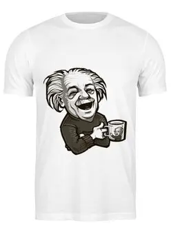 Заказать мужскую футболку в Москве. Футболка классическая Эйнштейн от sanc13hez - готовые дизайны и нанесение принтов.
