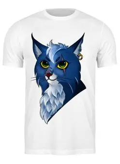 Заказать мужскую футболку в Москве. Футболка классическая Портрет храброго кота от Tori Cerberus - готовые дизайны и нанесение принтов.