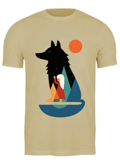 Заказать мужскую футболку в Москве. Футболка классическая Девочка и Волк от coolmag - готовые дизайны и нанесение принтов.