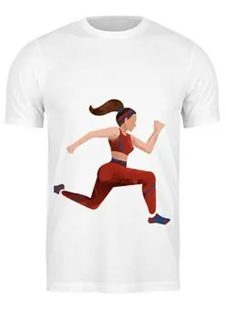 Заказать мужскую футболку в Москве. Футболка классическая Sport girl от natabazar2001@mail.ru - готовые дизайны и нанесение принтов.