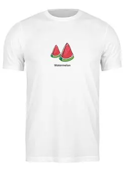 Заказать мужскую футболку в Москве. Футболка классическая Watermelon — арбуз от mironcrig@gmail.com - готовые дизайны и нанесение принтов.