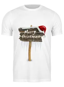 Заказать мужскую футболку в Москве. Футболка классическая Merry christmas от Елена  - готовые дизайны и нанесение принтов.