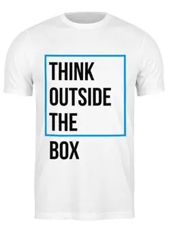 Заказать мужскую футболку в Москве. Футболка классическая Think outside the box от Startech.vc  - готовые дизайны и нанесение принтов.