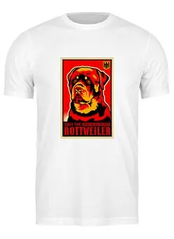 Заказать мужскую футболку в Москве. Футболка классическая Собака: ROTTWEILER от Виктор Гришин - готовые дизайны и нанесение принтов.