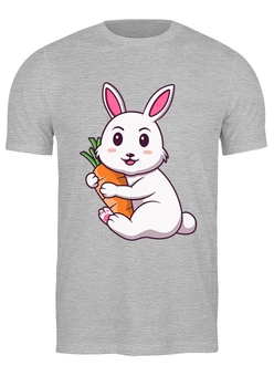 Заказать мужскую футболку в Москве. Футболка классическая Зайка и морковка от skynatural - готовые дизайны и нанесение принтов.