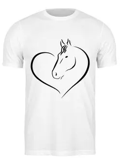 Заказать мужскую футболку в Москве. Футболка классическая Милая лошадь от Zamula - готовые дизайны и нанесение принтов.