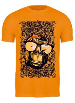 Заказать мужскую футболку в Москве. Футболка классическая Gorilla With Glasses от balden - готовые дизайны и нанесение принтов.