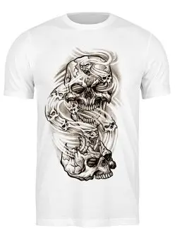 Заказать мужскую футболку в Москве. Футболка классическая Smoke Skulls от Leichenwagen - готовые дизайны и нанесение принтов.