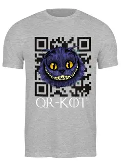 Заказать мужскую футболку в Москве. Футболка классическая QR-Кот  от Print design  - готовые дизайны и нанесение принтов.